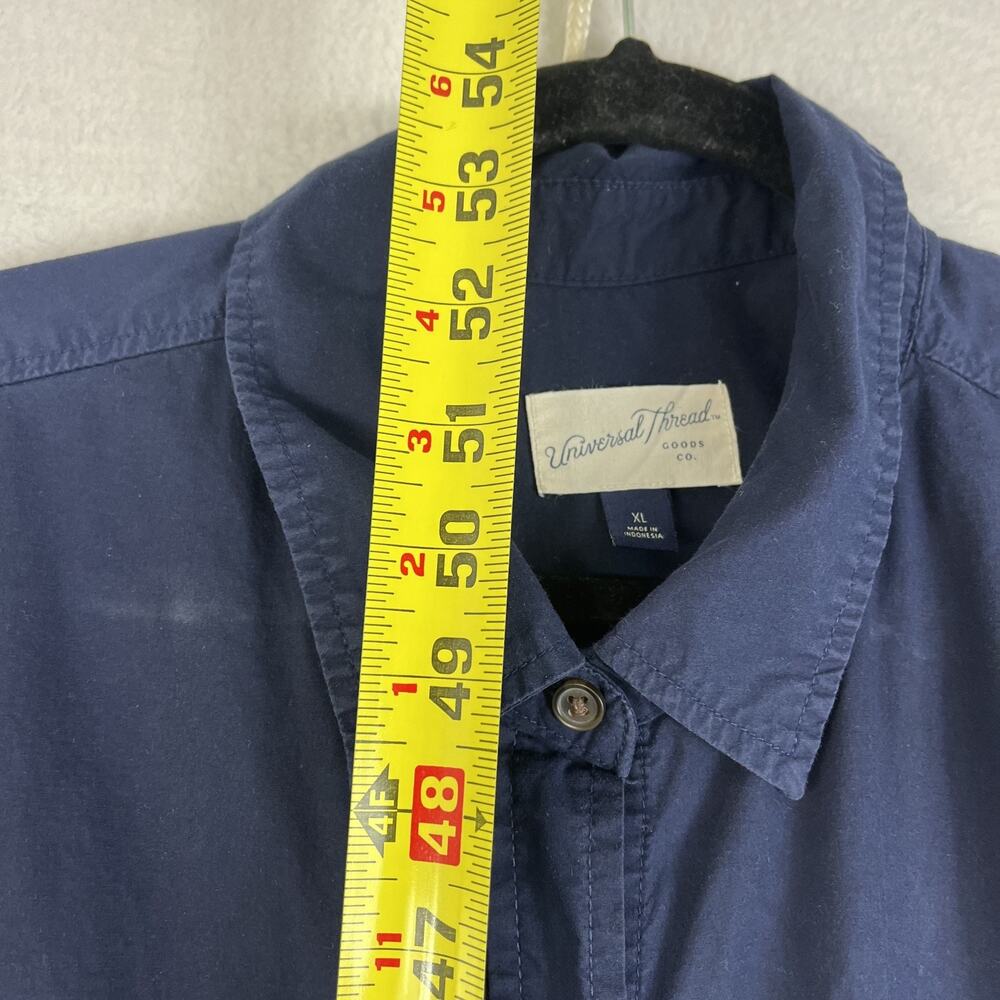 Universal Thread Long Sleeve Shirt Dress Womens XL Navy Blue Drawstring Waist - Picture 10 of 12